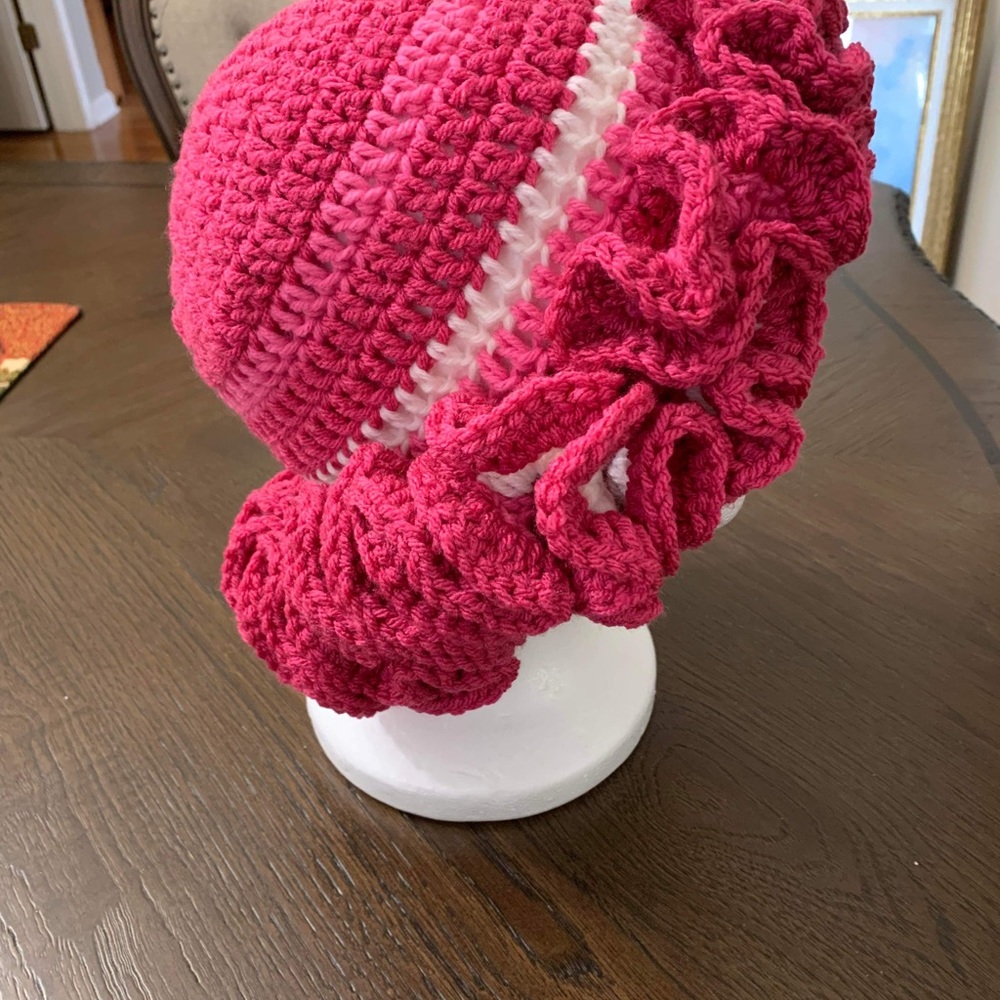 Crochet ruffle hats. Taking orders any colors. These Sold. - Picture 3 of 8